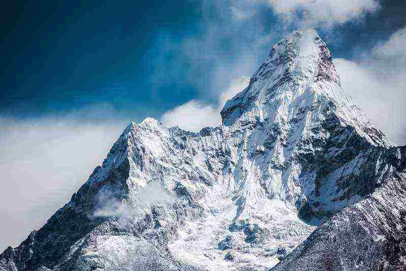 foreboding ice-encrusted mountain